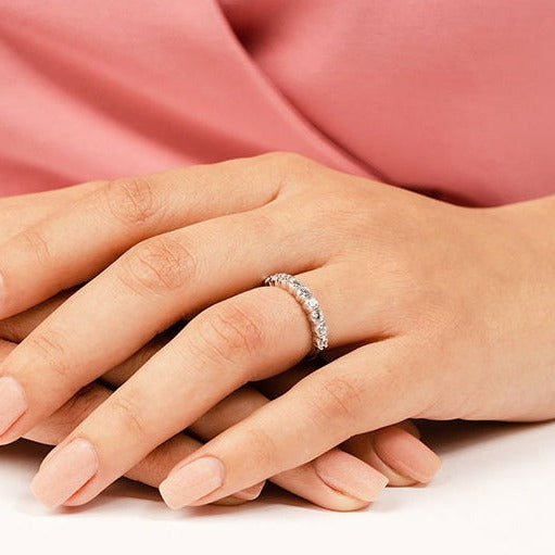 1.04 ct. Round Diamond Wedding Band-VIRABYANI